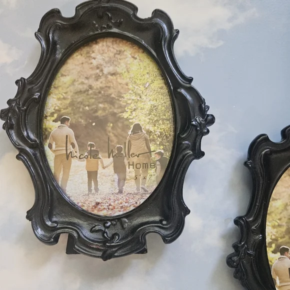 Black Ornate Picture Frames Set Of Two Halloween Gothic Black Ornate Oval Frame - Picture 6 of 12